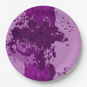 Lila Paint-Spritzer - Hochzeitsfeier - Pappteller