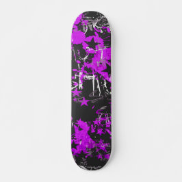 Lila Paint-Spritzer Skateboard