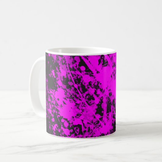 Lila Paint Spritzer Tasse (Vorderseite Links)