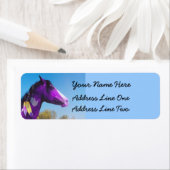 Lila Paint War Pony Rücksendeadressen-Aufkleber (Insitu)