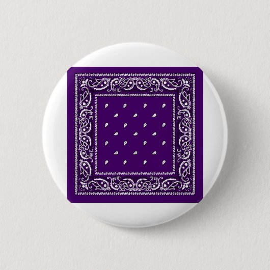 Lila Paisley Bandanna Button (Vorderseite)