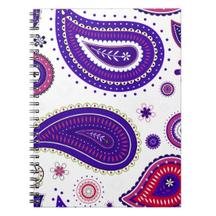 Lila Paisley, buntes Blume Muster Notizblock
