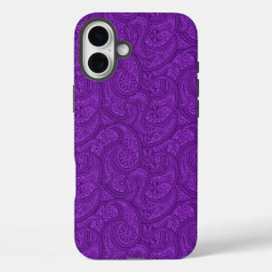 Lila Paisley iPhone 16 Plus Hülle