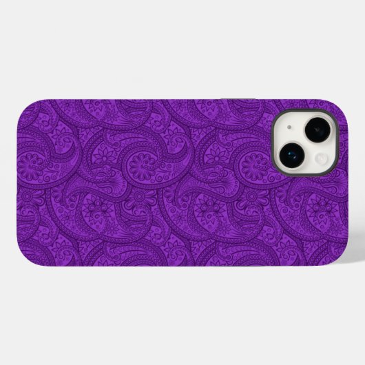 Lila Paisley Case-Mate iPhone Hülle (Rückseite (Horizontal))