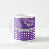 Lila Paisley Coffee Tasse (Vorderseite Links)