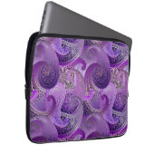 Lila Paisley Damask Muster Laptopschutzhülle (Vorne Rechts)