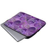Lila Paisley Damask Muster Laptopschutzhülle (Vorne Knopf)