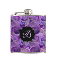 Lila Paisley Damask Muster mit Monogramm