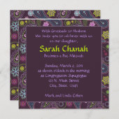 Lila Paisley Einladung (Vorne/Hinten)