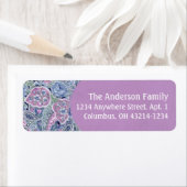 Lila Paisley Floral Return Address Label 2 (Insitu)