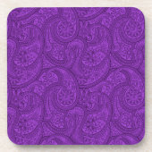 Lila Paisley Getränkeuntersetzer (Vorderseite)