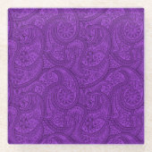 Lila Paisley Glasuntersetzer (Vorderseite)