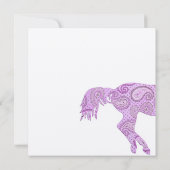 Lila Paisley Horse Babydusche Einladung (Rückseite)