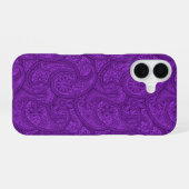 Lila Paisley iPhone 16 Hülle (Rückseite (Horizontal))