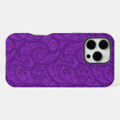 Lila Paisley iPhone Hülle (Rückseite (Horizontal))