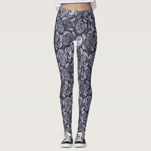 Lila Paisley Leggings (Vorderseite)