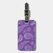 Lila Paisley Luggage Tag Gepäckanhänger (Vorderseite vertikal)