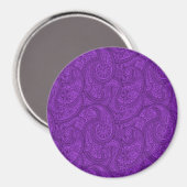 Lila Paisley Magnet (Vorderseite/Rückseite)