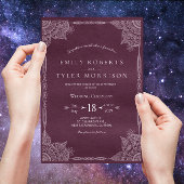 Lila Paisley Mandala Indian Wedding RSVP Karte