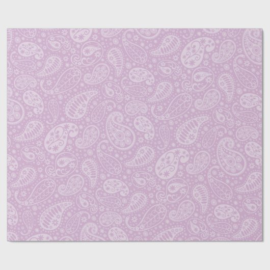 Lila Paisley mit Blumen Geschenkpapier (Flach)