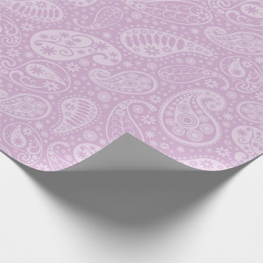 Lila Paisley mit Blumen Geschenkpapier (Ecke)