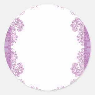 Lila Paisley-Mittlerer Osten-Einladung Vorlage Runder Aufkleber