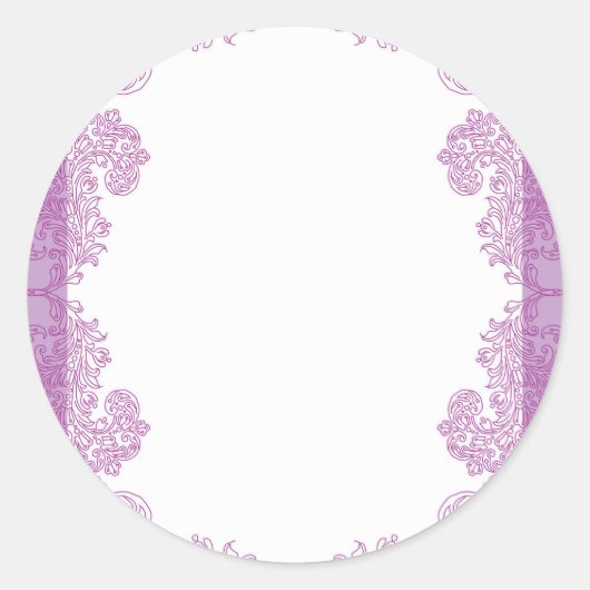 Lila Paisley-Mittlerer Osten-Einladung Vorlage Runder Aufkleber (Vorderseite)