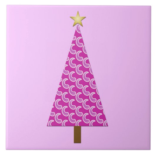 Lila Paisley, moderner Weihnachtsbaum Fliese (Vorderseite)