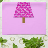 Lila Paisley, moderner Weihnachtsbaum Handtuch (Gefaltet)
