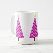 Lila Paisley, moderner Weihnachtsbaum Kaffeetasse (Vorderseite Links)