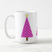 Lila Paisley, moderner Weihnachtsbaum Kaffeetasse (Links)