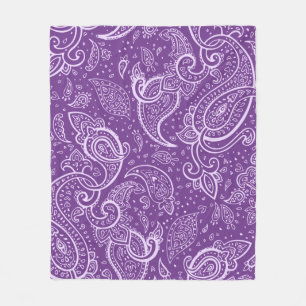 Lila Paisley-Muster Fleecedecke