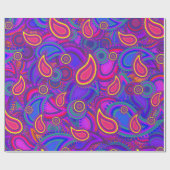 Lila Paisley-Muster Geschenkpapier (Flach)