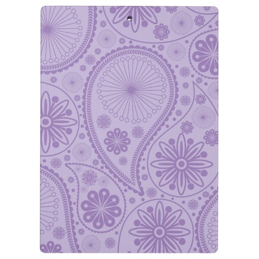 Lila Paisley-Muster Klemmbrett (Rückseite)