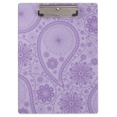 Lila Paisley-Muster Klemmbrett (Vorderseite)