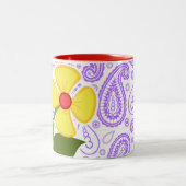 Lila Paisley-Muster; Marienkäfer Zweifarbige Tasse (Mittel)