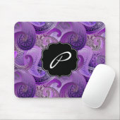Lila Paisley-Muster mit benutzerdefiniertem Monogr Mousepad (Mit Mouse)