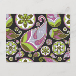 Lila Paisley-Muster Postkarte