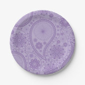 Lila Paisley Pappteller (Vorderseite)