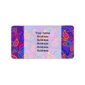 Lila Paisley Pattern Adressaufkleber (Vorne)