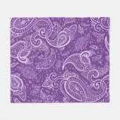 Lila Paisley Pattern Blanket Fleecedecke (Vorderseite (Horizontal))