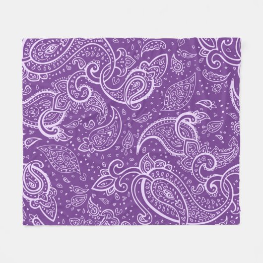 Lila Paisley Pattern Blanket Fleecedecke (Vorderseite (Horizontal))