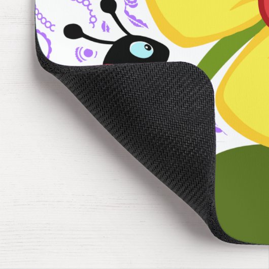 Lila Paisley Pattern; Ladybug Mousepad (Ecke)