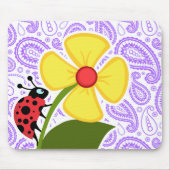 Lila Paisley Pattern; Ladybug Mousepad (Vorne)