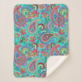 Lila Paisley Pattern Sherpadecke (Vorderseite)