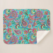 Lila Paisley Pattern Sherpadecke (Vorderseite (Horizontal))