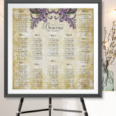 Lila Paisley Peacock Hochzeitskarten Poster