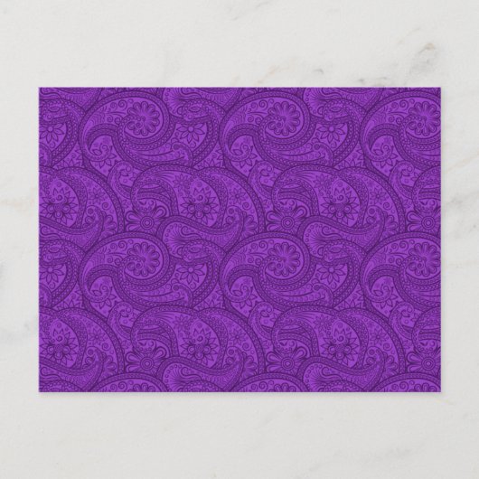 Lila Paisley Postkarte (Vorderseite)