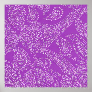 Lila Paisley Print Summer Fun Girl Pattern Poster