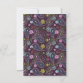 Lila Paisley RSVP Karte (Rückseite)